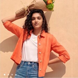 Soludos 100% Linen Orange Light Spring jacket - Size Large - Never Worn